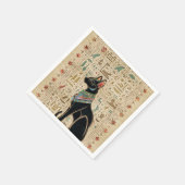Ägyptische Katze - Bastet auf Papyrus Serviette (Ecke)