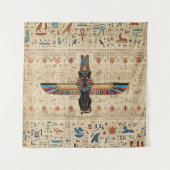 Ägyptische Katze - Bastet auf Papyrus Wandteppich (Vorderseite)