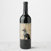 Ägyptische Katze - Bastet auf Papyrus Weinetikett (Vorderseite)