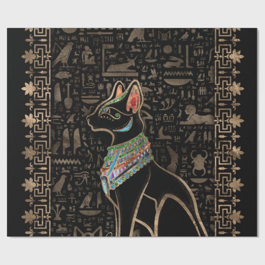 Ägyptische Katze - Bastet Geschenkpapier (Flach)