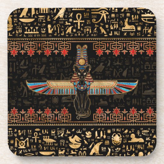 Ägyptische Katze - Bastet Getränkeuntersetzer (Vorderseite)