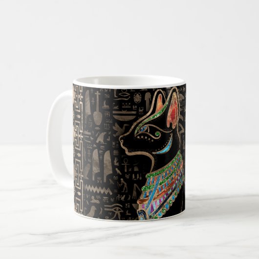 Ägyptische Katze - Bastet Kaffeetasse (Vorderseite Links)