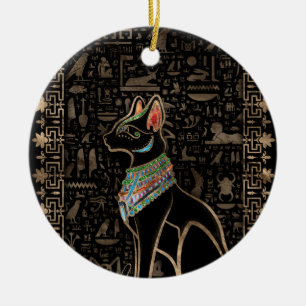 Ägyptische Katze - Bastet Keramik Ornament