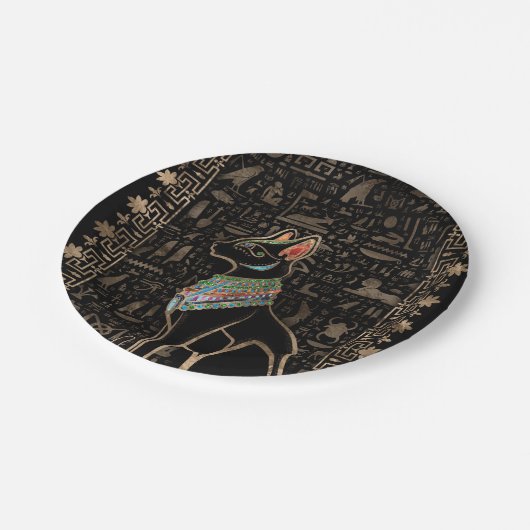 Ägyptische Katze - Bastet Pappteller (Schrägansicht)