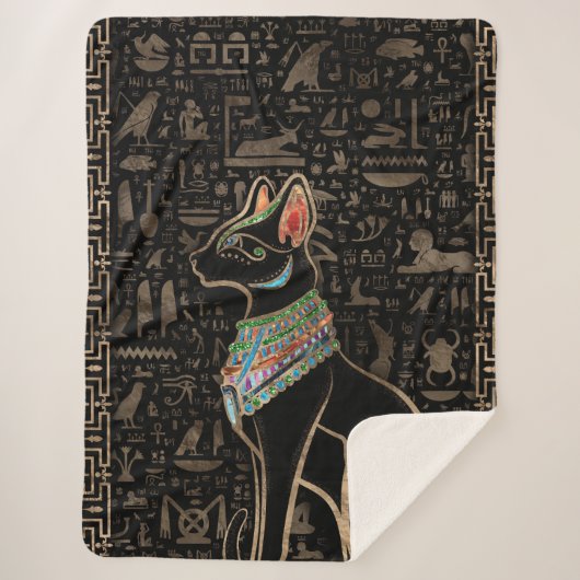 Ägyptische Katze - Bastet Sherpadecke (Vorderseite)