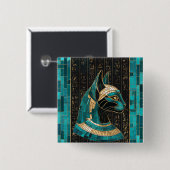 Ägyptische Katze Goddess Bastet - Mosaikkunst Button (Vorne & Hinten)