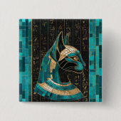 Ägyptische Katze Goddess Bastet - Mosaikkunst Button (Vorderseite)
