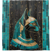 Ägyptische Katze Goddess Bastet - Mosaikkunst Duschvorhang (Vorderseite)