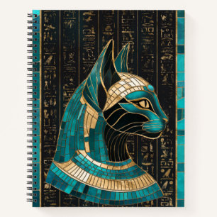 Ägyptische Katze Goddess Bastet - Mosaikkunst Notizblock