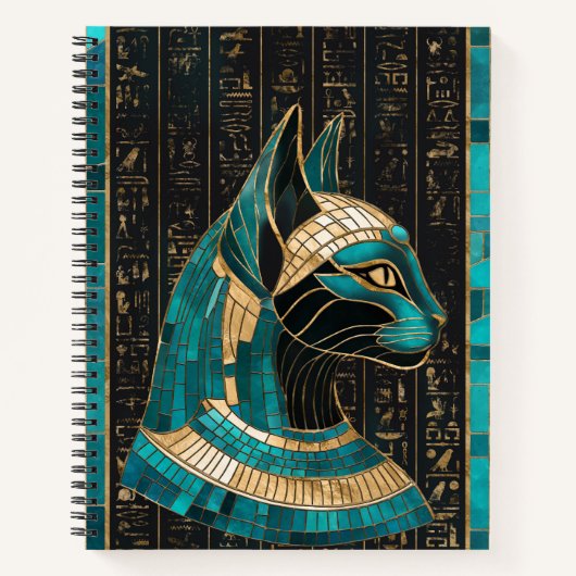 Ägyptische Katze Goddess Bastet - Mosaikkunst Notizblock (Vorderseite)