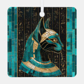 Ägyptische Katze Goddess Bastet - Mosaikkunst Ornament Aus Metall (Rückseite)