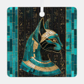 Ägyptische Katze Goddess Bastet - Mosaikkunst Ornament Aus Metall (Vorderseite)