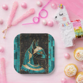 Ägyptische Katze Goddess Bastet - Mosaikkunst Pappteller (Party)