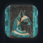 Ägyptische Katze Goddess Bastet - Mosaikkunst Pappteller<br><div class="desc">Ägyptische Katze Goddess Bastet - Mosaikkunst</div>