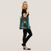 Ägyptische Katze Goddess Bastet - Mosaikkunst Tasche (Am Model)
