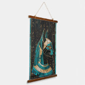 Ägyptische Katze Goddess Bastet - Mosaikkunst Wandteppich Mit Holzrahmen (Gewinkelt)