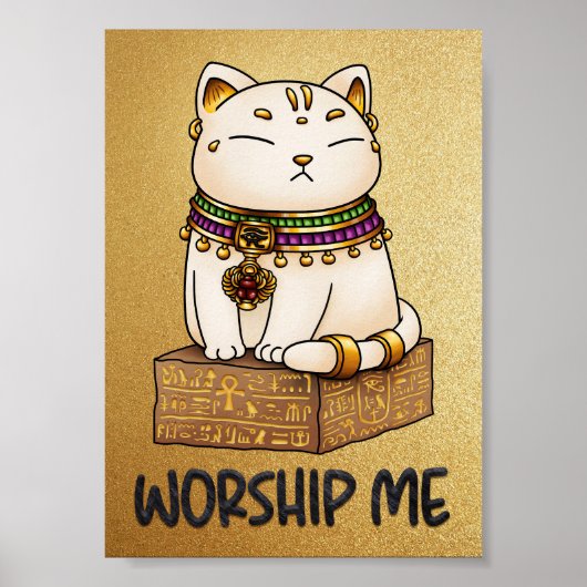 Ägyptische Katze Gott Bastet verehren mich Poster (Vorne)