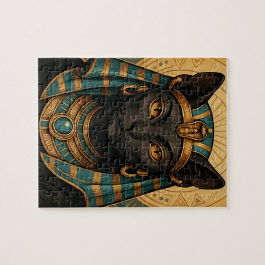 Ägyptische Katze-Göttin | Bastet Golden Puzzle (Horizontal)