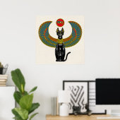 Ägyptische Katze-Göttin Poster (Heimbüro)