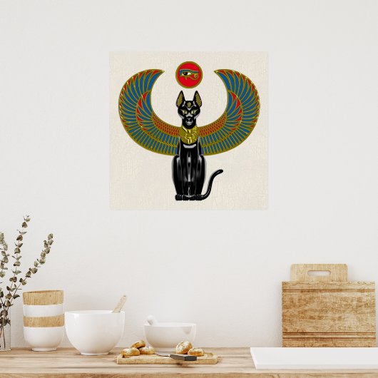 Ägyptische Katze-Göttin Poster (Küche)