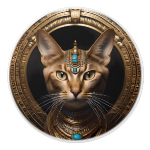 Ägyptische Katze, Keramikknauf