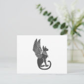 Ägyptische Katze mit Flügeln - Wählen Sie die Farb Postkarte (Stehend Vorderseite)