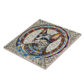 Ägyptische Katze - Mosaikkunst Fliese (Seite)