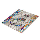 Ägyptische Katze - Mosaikkunst Fliese (Seite)