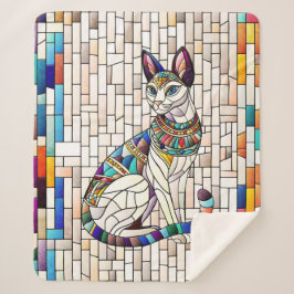 Ägyptische Katze - Mosaikkunst Sherpadecke