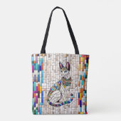 Ägyptische Katze - Mosaikkunst Tasche (Rückseite)