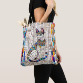 Ägyptische Katze - Mosaikkunst Tasche (Von Nahem)