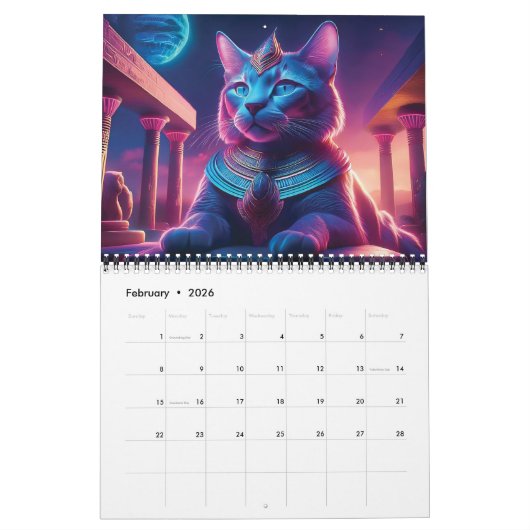 Ägyptische Katzen Kalender (Feb 2026)