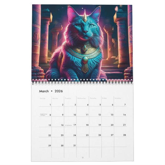 Ägyptische Katzen Kalender (Mär 2026)