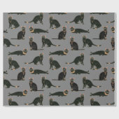 Ägyptische Katzen-Muster Geschenkpapier (Flach)
