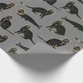 Ägyptische Katzen-Muster Geschenkpapier (Ecke)