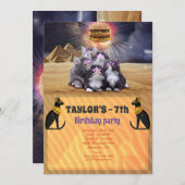 Ägyptische Katzen-Party Einladung (Vorne/Hinten)
