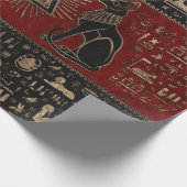 Ägyptische Katzen und Auge des Horus Geschenkpapier (Ecke)