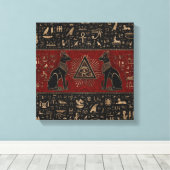 Ägyptische Katzen und Auge des Horus Leinwanddruck (Insitu (Holzboden))