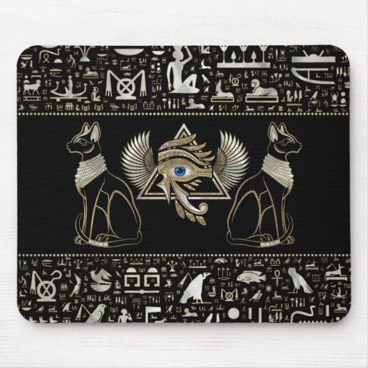 Ägyptische Katzen und Auge des Horus Mousepad (Vorne)