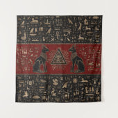 Ägyptische Katzen und Auge des Horus Wandteppich (Vorderseite)