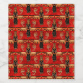 Ägyptische Katzen und Auge des Horus Weinetikett (Einzelnes Label)