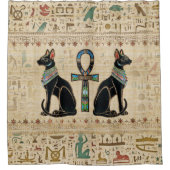 Ägyptische Katzen und Knöchelkreuz Duschvorhang (Vorderseite)