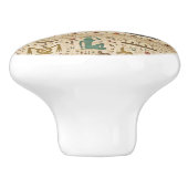 Ägyptische Katzen und Knöchelkreuz Keramikknauf (Seitenansicht)