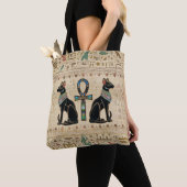 Ägyptische Katzen und Knöchelkreuz Tasche (Von Nahem)