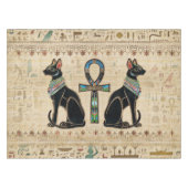 Ägyptische Katzen und Knöchelkreuz Tischdecke (Vorderseite (Horizontal))