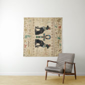 Ägyptische Katzen und Knöchelkreuz Wandteppich (Beispiel (Horizontal))