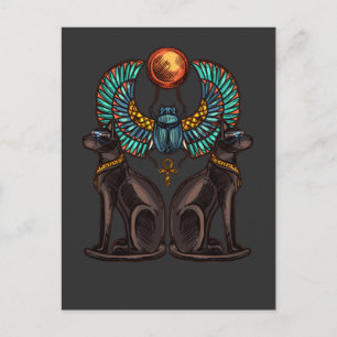 Ägyptische Katzengestaltung Antike Geschichte Postkarte