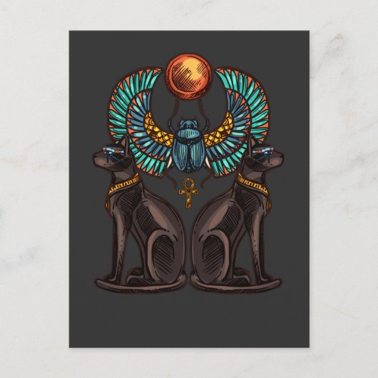 Ägyptische Katzengestaltung Antike Geschichte Postkarte (Vorderseite)