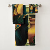 Ägyptische Königin Cat Dragon Badhandtuch Set (Insitu)