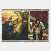 Ägyptische Königin Cat Dragon Decke (Vorderseite)